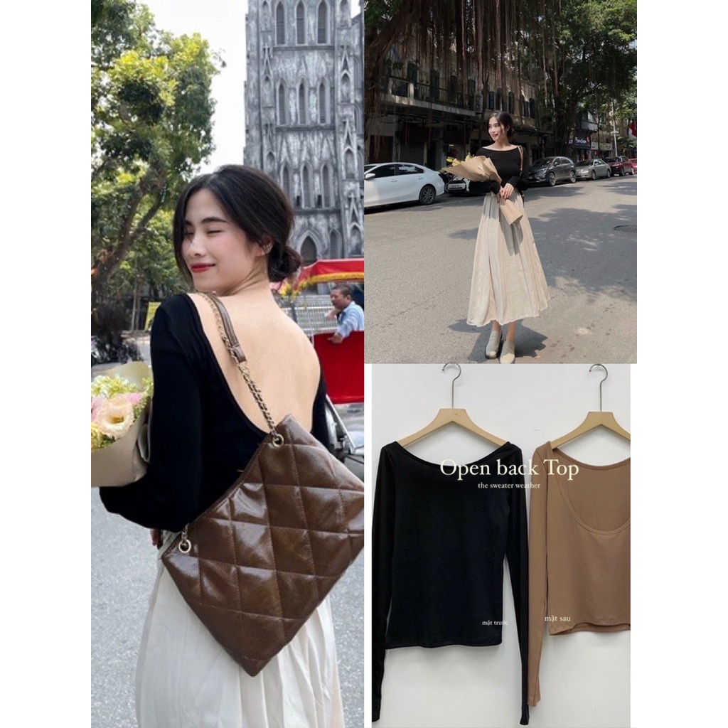 ÁO THUN HỞ LƯNG DÀI TAY "MIA TOP" TIỂU THƯ MẶC NHIỀU KIỂU