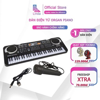 [Bảo hành 1 đổi 1] Đàn piano đàn điện tử cho bé tập 61 phím cho bé mơi chơi tặng kèm mic Linda
