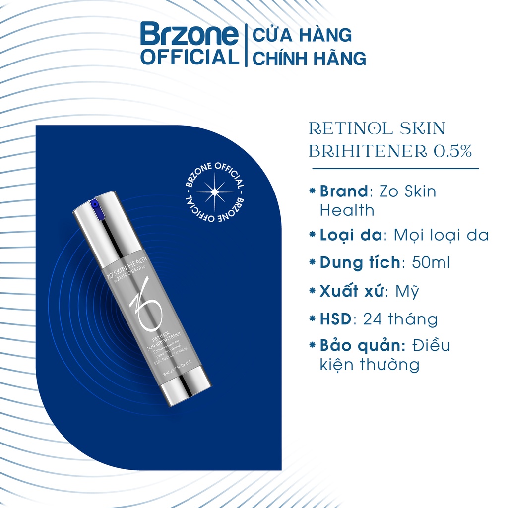 Kem dưỡng trắng da Zo RETINOL SKIN BRIGHTENER 0,5% giúp cải thiện màu da và phá vỡ các hắc tố