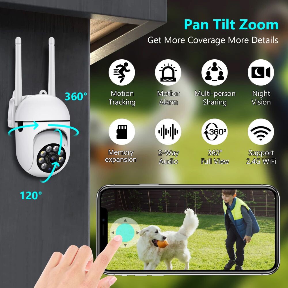 Camera Giám Sát EKLEVA Full HD1080P Kết Nối WiFi Không Dây Hỗ Trợ Tầm Nhìn Ban Đêm