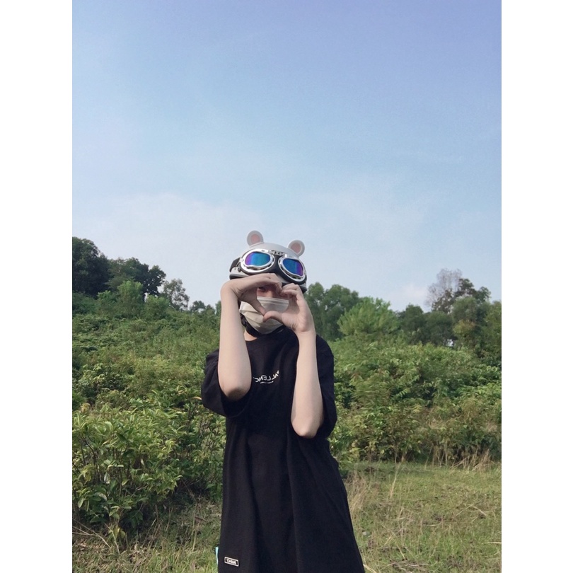 Tai Gấu Gắn Mũ Bảo Hiểm Nhiều Màu Cute,Độc Lạ,Hot Trend-Tặng Keo Dán Siêu Chắc