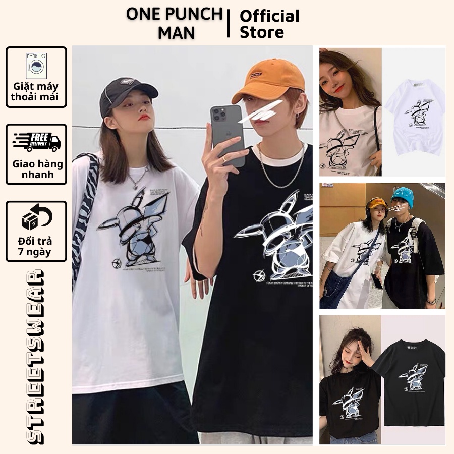 Áo thun tay lỡ PIKACHU-DAB unisex form rộng - Áo phông OPM co giãn 4 chiều không xù lông