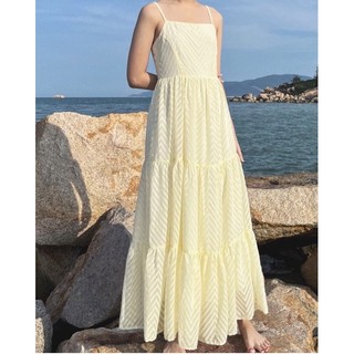Đầm maxi hai dây voan - May May