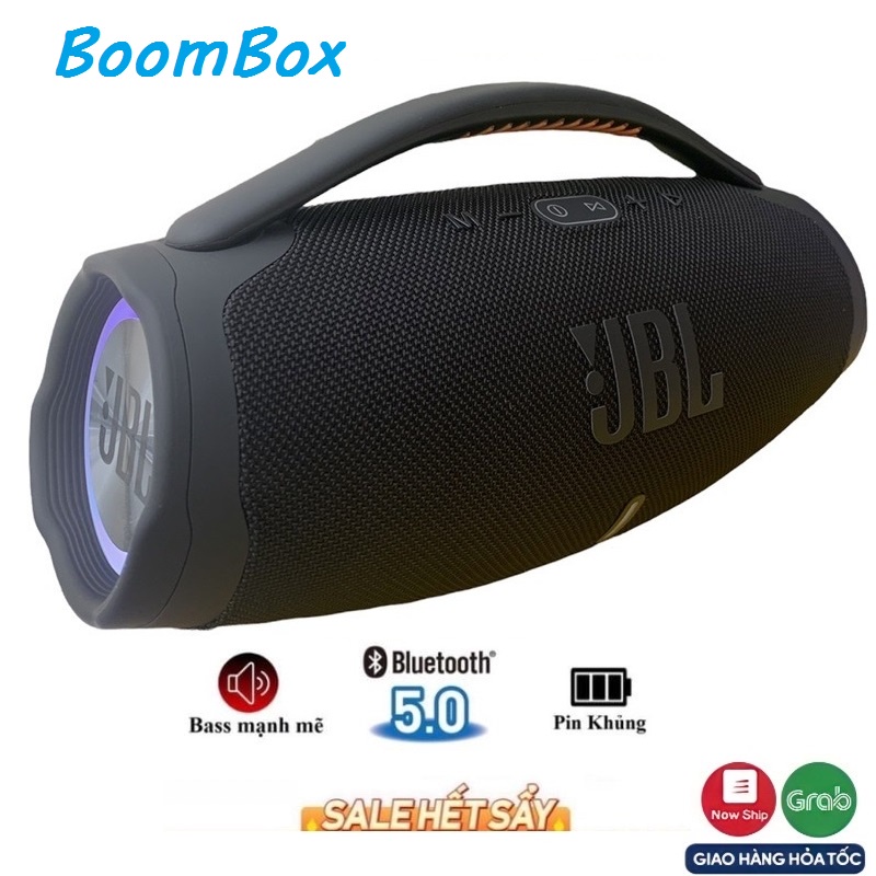 Loa Bluetooth JBL BOOMBOX-Charge 4+ Mini bass tốt khoẻ - có dây đeo Version 2021