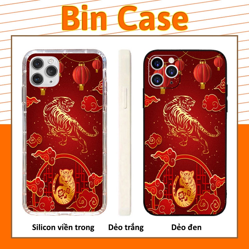 🐯Ốp Lưng Màu Đỏ In Hình Hổ Vàng Đẹp 🐯Màu May Mắn Thịnh Vượng iphone 14 13 12 11 Pro Max 6 7 8 Plus X Xr Xs Max HOBEO006