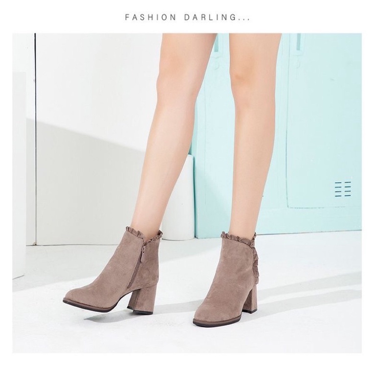 Giày bốt dusto da lộn sz 37