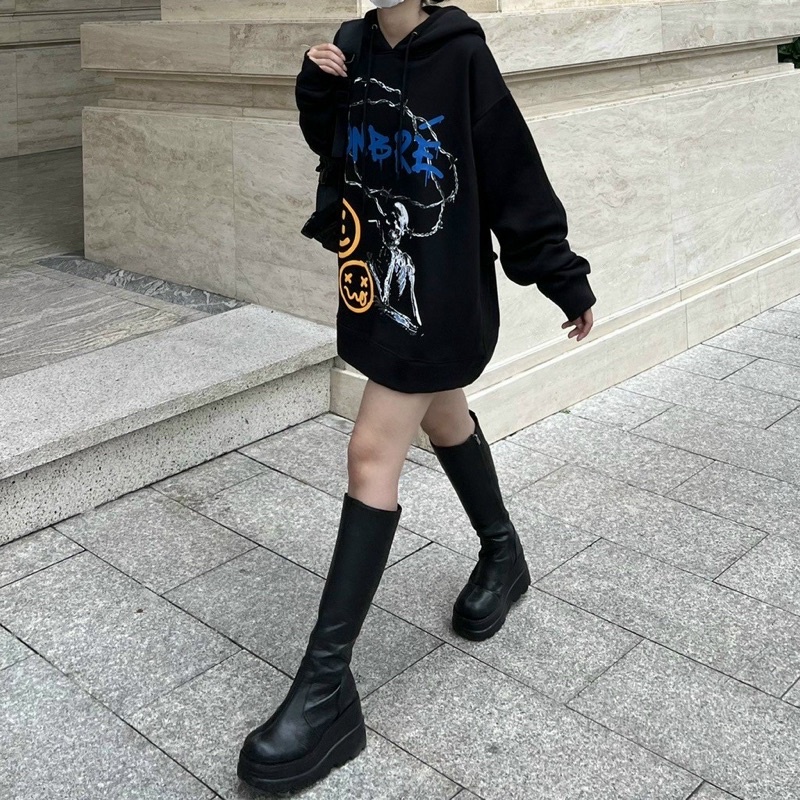 (vải đẹp)áo hoodie nỉ pe from 70kg in hình nón 2 lớp trùm qua đầu siêu xinh