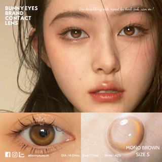 Lens Mắt Kính Áp Tròng BUNNY EYES - Moon Brown 14.0mm Giãn Nhẹ Đủ Độ Từ 0 Đến 10 Độ