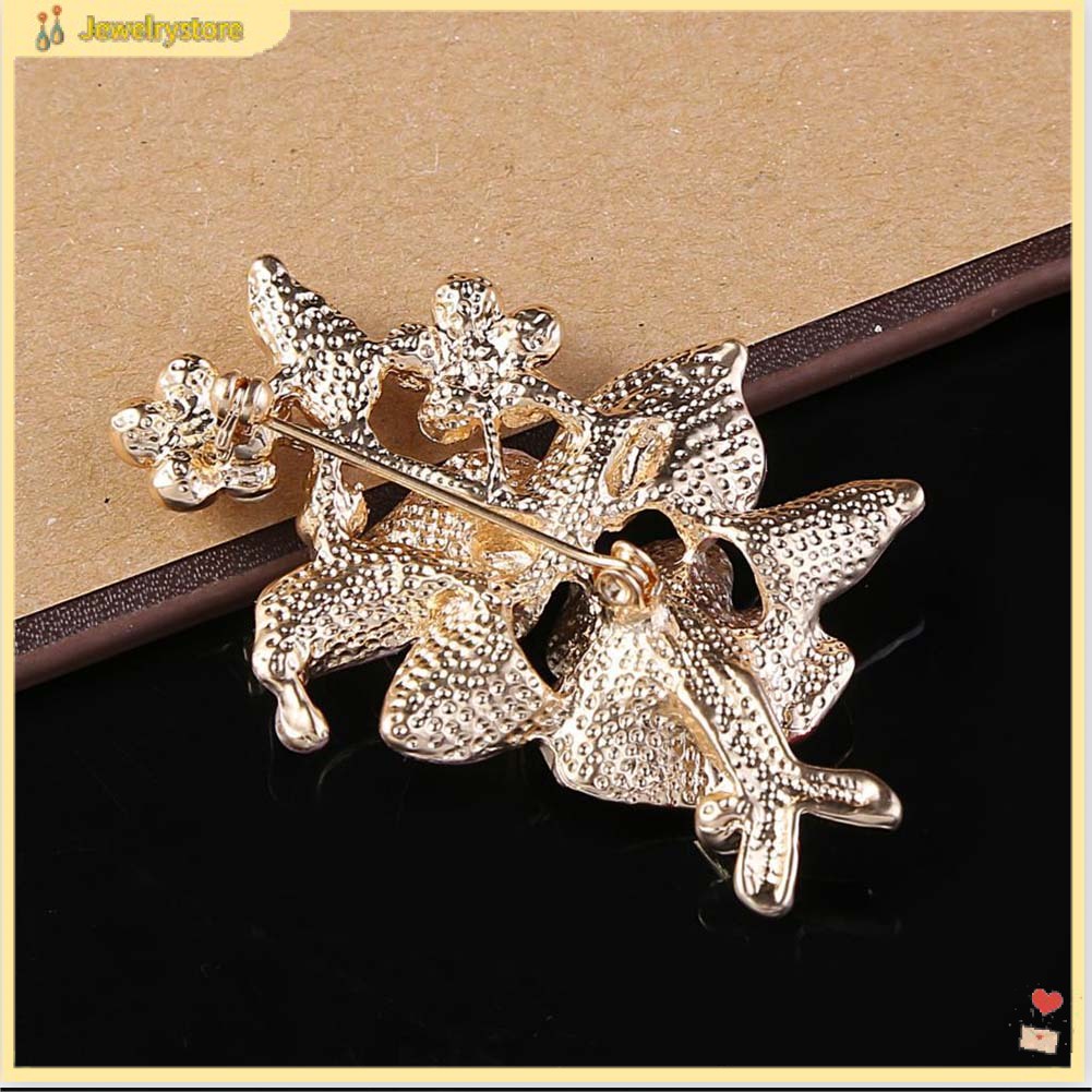 Ghim cài áo hình hoa đính kim cương giả thời trang dành cho nữ