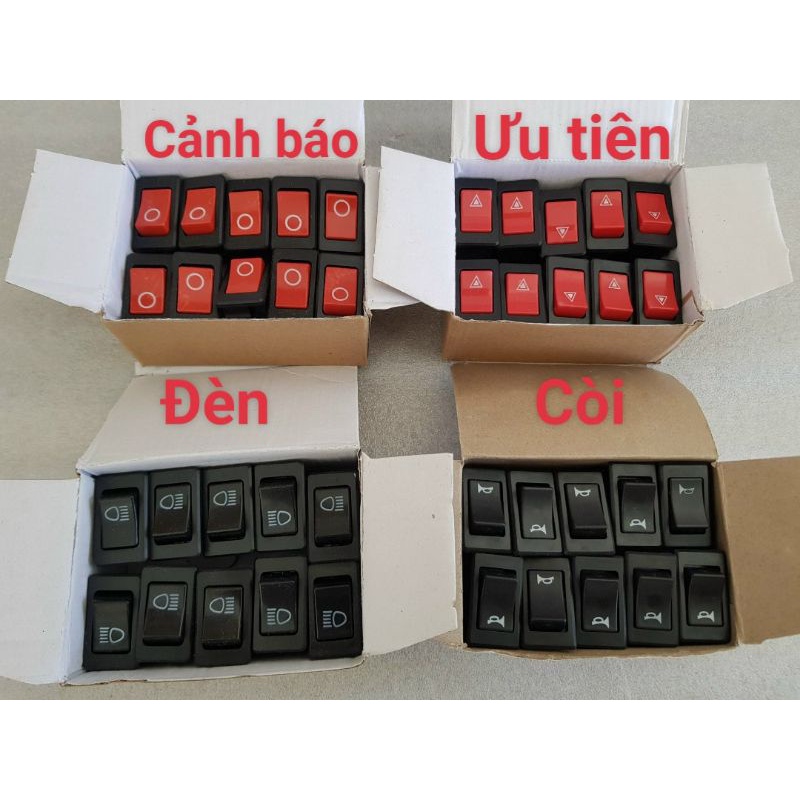 công tắc cảnh báo,ưu tiên,đèn,còi 2 chân(giá 1 hộp)