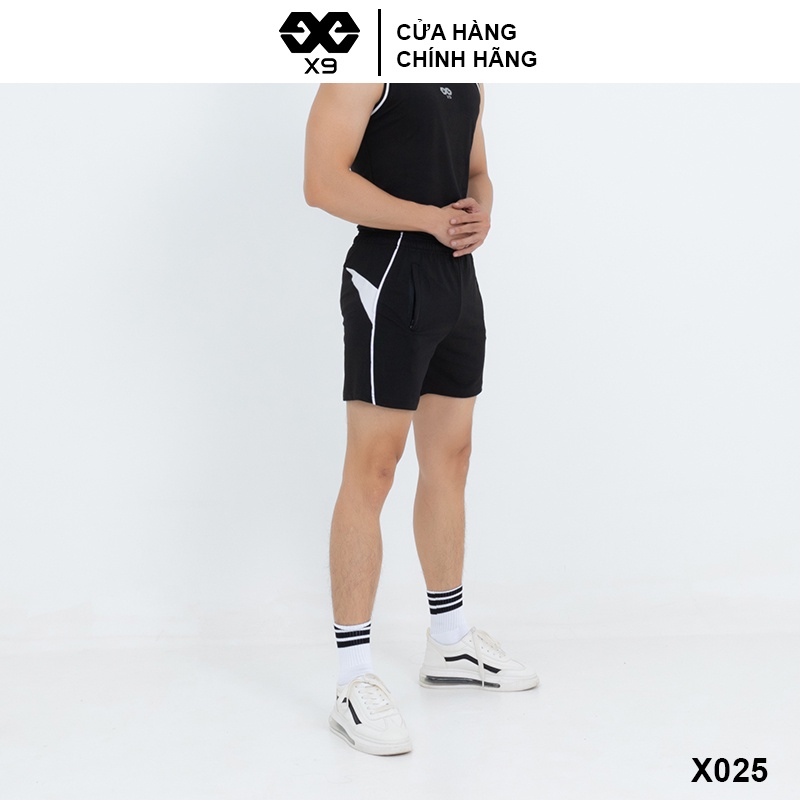 Quần Đùi Thun Nam Thể Thao Phối Màu Ngắn Ngang Đùi Thể Thao Tập Gym - X9 Sportswear - X025