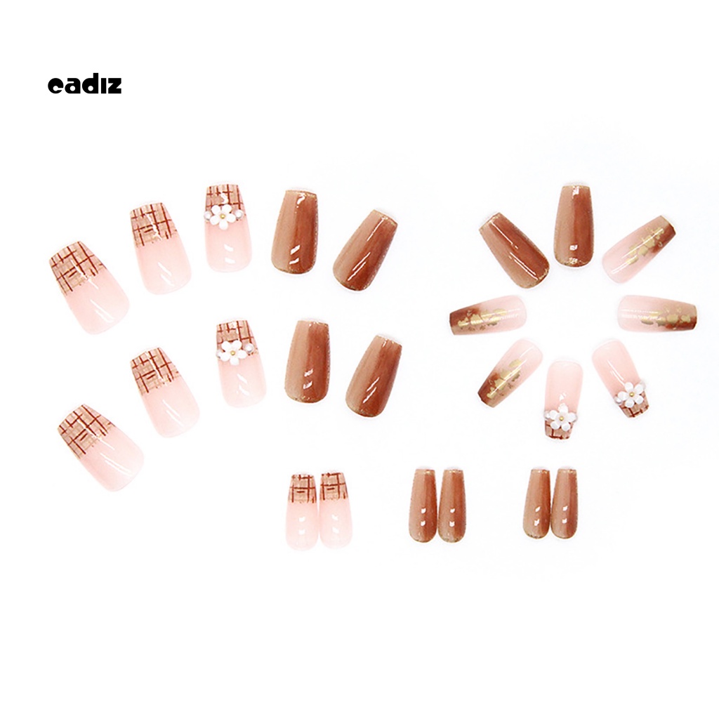 1 Bộ Móng Tay Giả Màu Sắc Tươi Sáng Kèm Keo Dán Có Thể Tháo Rời