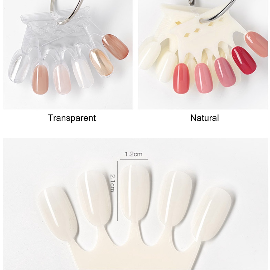 Set 10 / 50 Thẻ Móng Tay Giả Trưng Bày Hình Quạt / Vương Miện Bằng Nhựa ABS