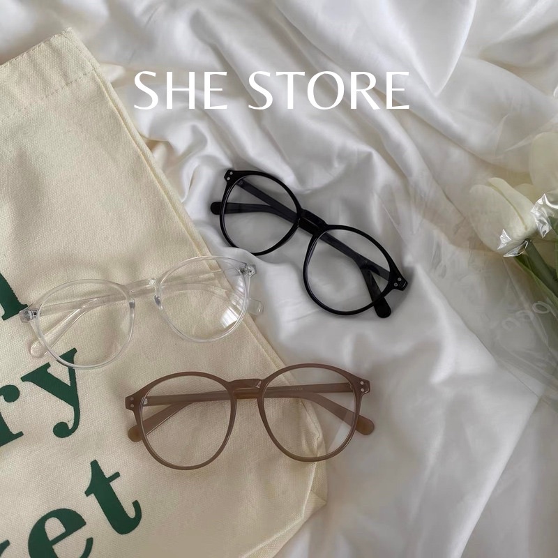 Kính gọng nhựa from tròn đáng yêu - S03