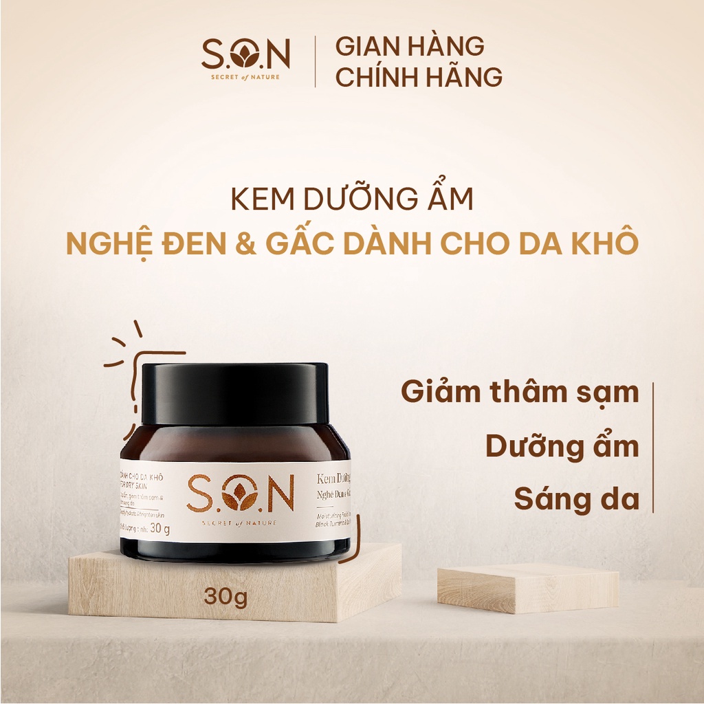 Kem dưỡng ẩm nghệ đen & gấc dành cho da khô S.O.N dành cho da khô 30g