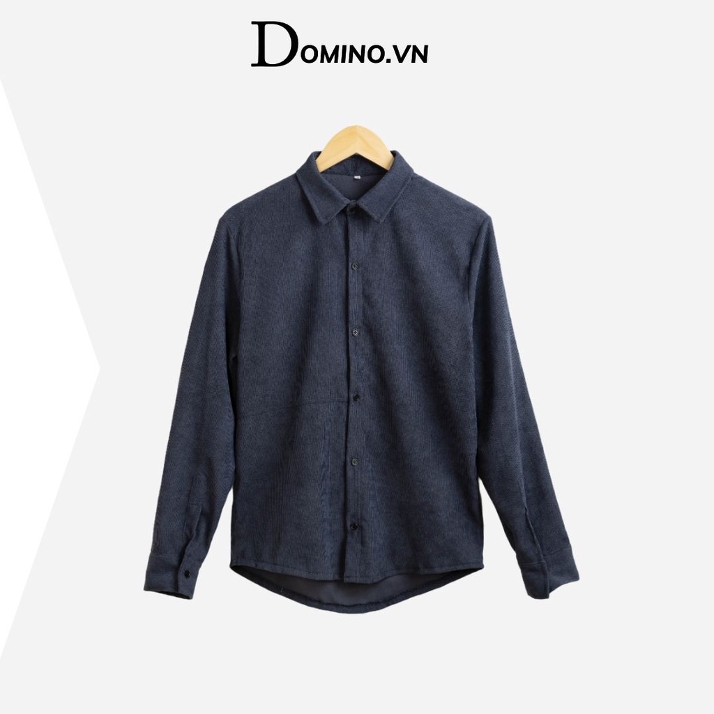 Áo sơ mi nhung tăm DOMINO OFFICIAL chất liệu nhung tăm cao cấp mềm mịn from dáng Hàn Quốc