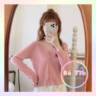 Áo Len Cardigan Dệt Kim Cổ V Nút Cài Tay Dài Xinh Xắn Phong Cách Ulzzang Thời Trang Nữ | Bé Tiu Clothing