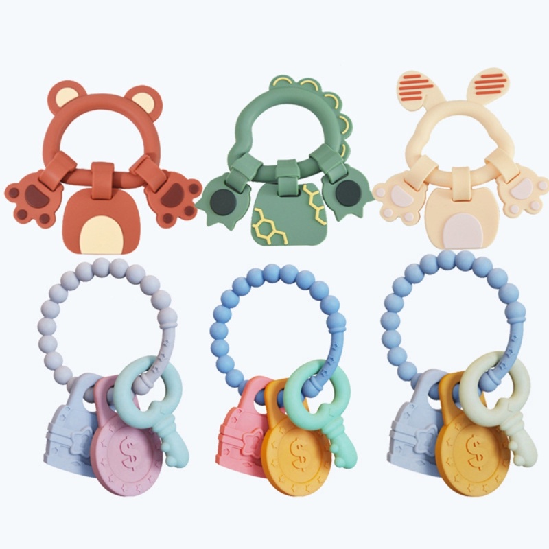 Vòng Tay Đồ Chơi Ngậm Mọc Răng Bằng Silicon Kiểu Hoạt Hình Dễ Thương Cho