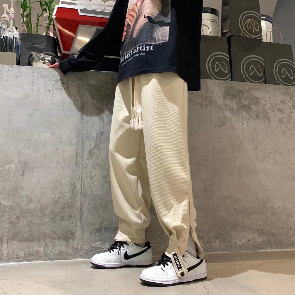 Quần Thể Thao Ống Rộng In Chữ Đơn Giản Thời Trang Unisex