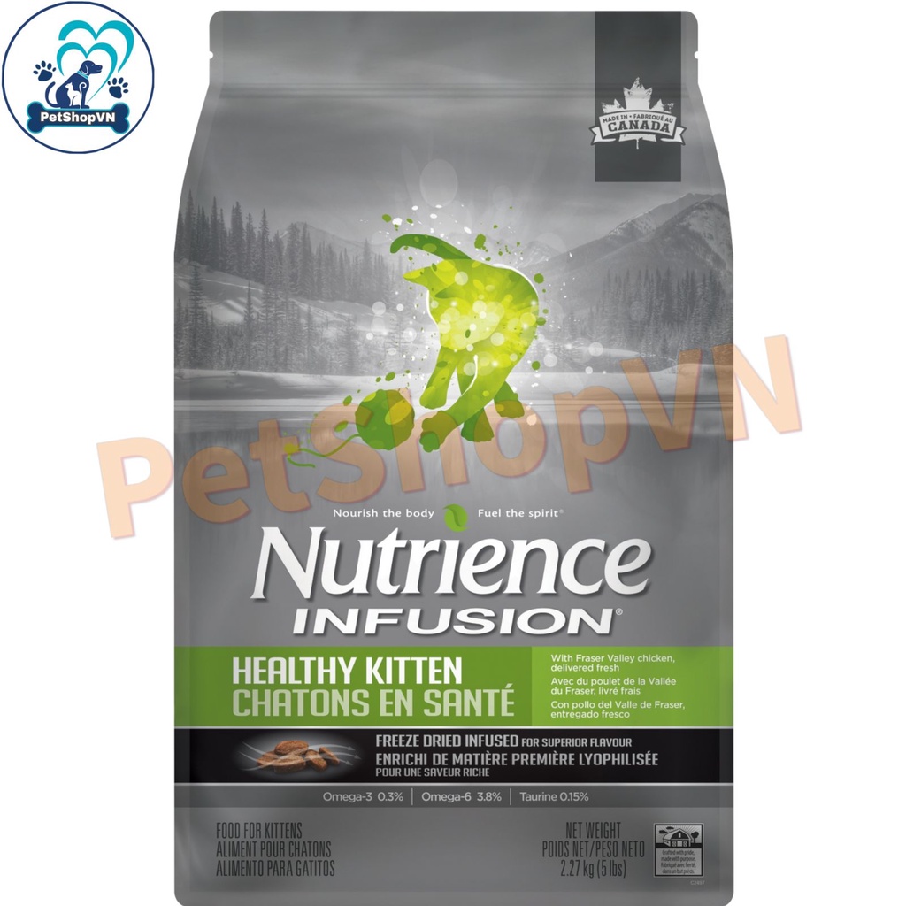 Thức Ăn Khô Cho Mèo Con Nutrience Original Bao 2,27kg - Thịt Gà, Rau Củ, Trái Cây Tự Nhiên