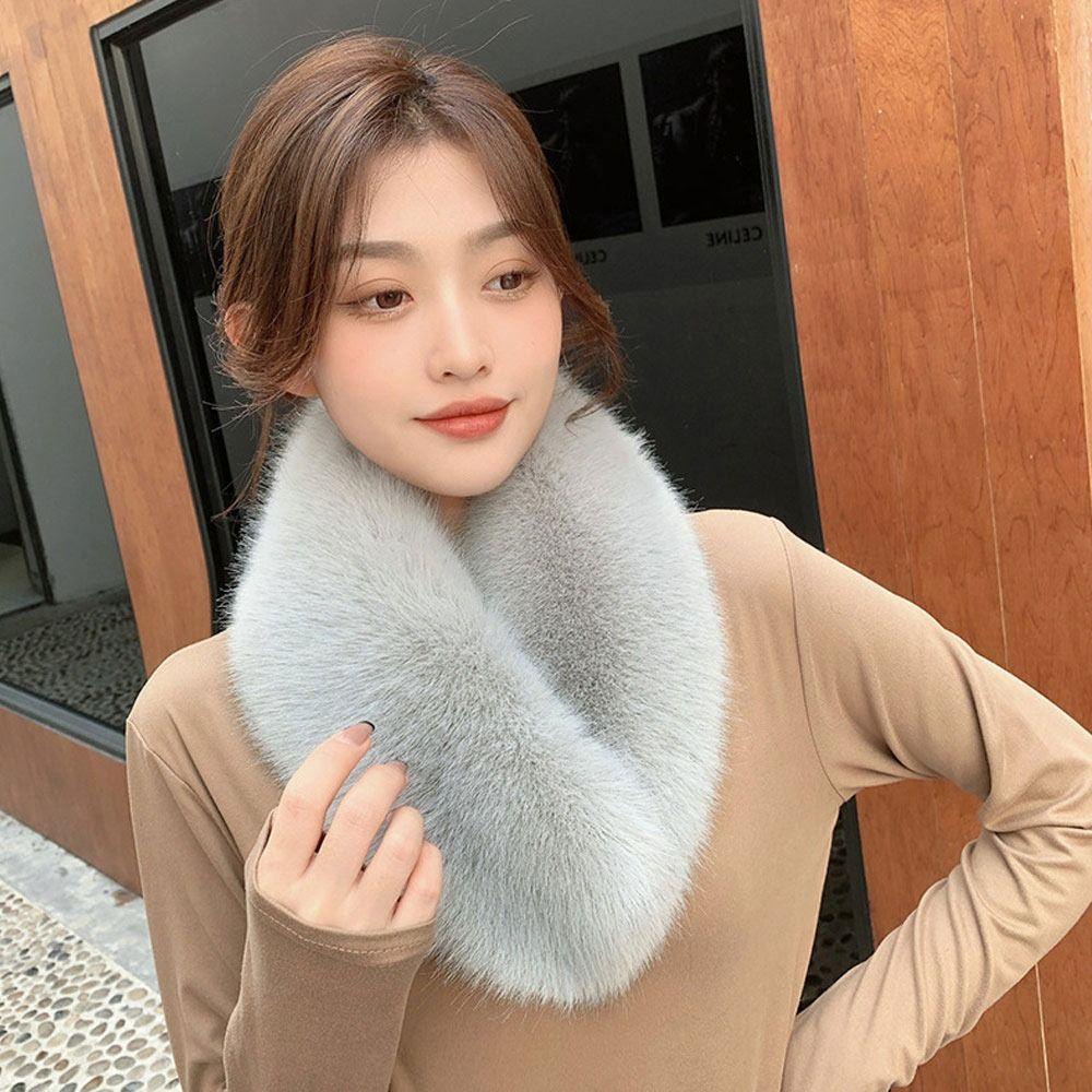 Fudeshe Lông Choàng Cổ Dày Dặn Giữ Ấm Thời Trang Cho Nữ
