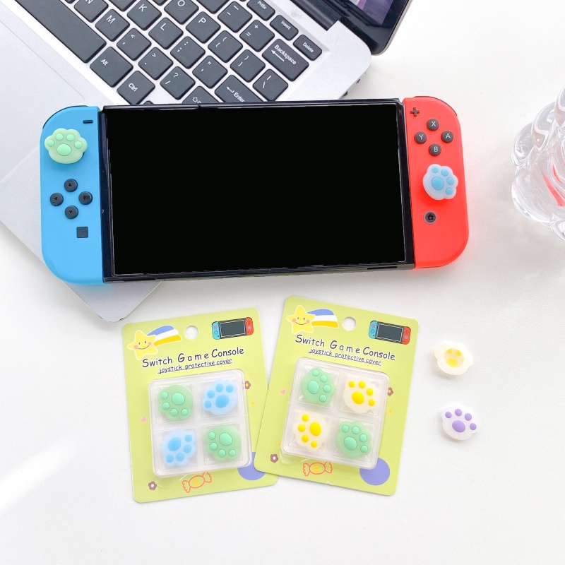 Ốp Bọc Nút Điều Khiển Tay Cầm Chơi Game Nintendo Switch NS Switch Lite Hình Dấu Chân Mèo Cinnamoroll Đáng Yêu