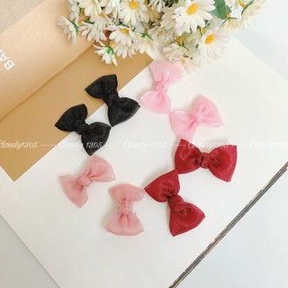 Set kẹp tóc nơ voan xinh xắn nhiều màu by Cloudy's mami