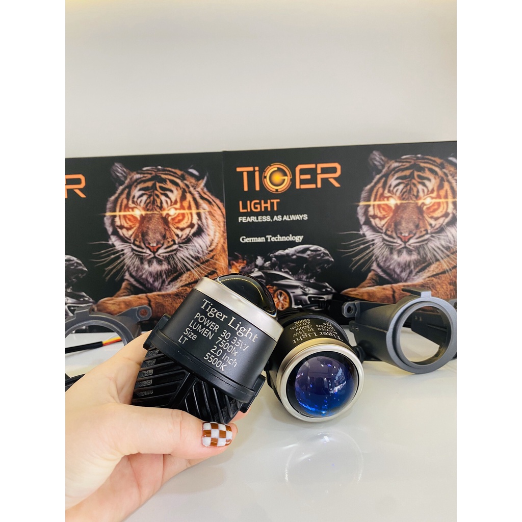 Bi gầm led , đèn gầm nguyên khối 2inch len xanh TIGER