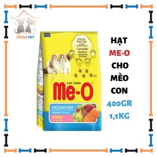 Hạt Me-O Kitten Ocean Fish dành cho Mèo Con hương vị cá biển (Gói 400gr và túi 1,1kg)