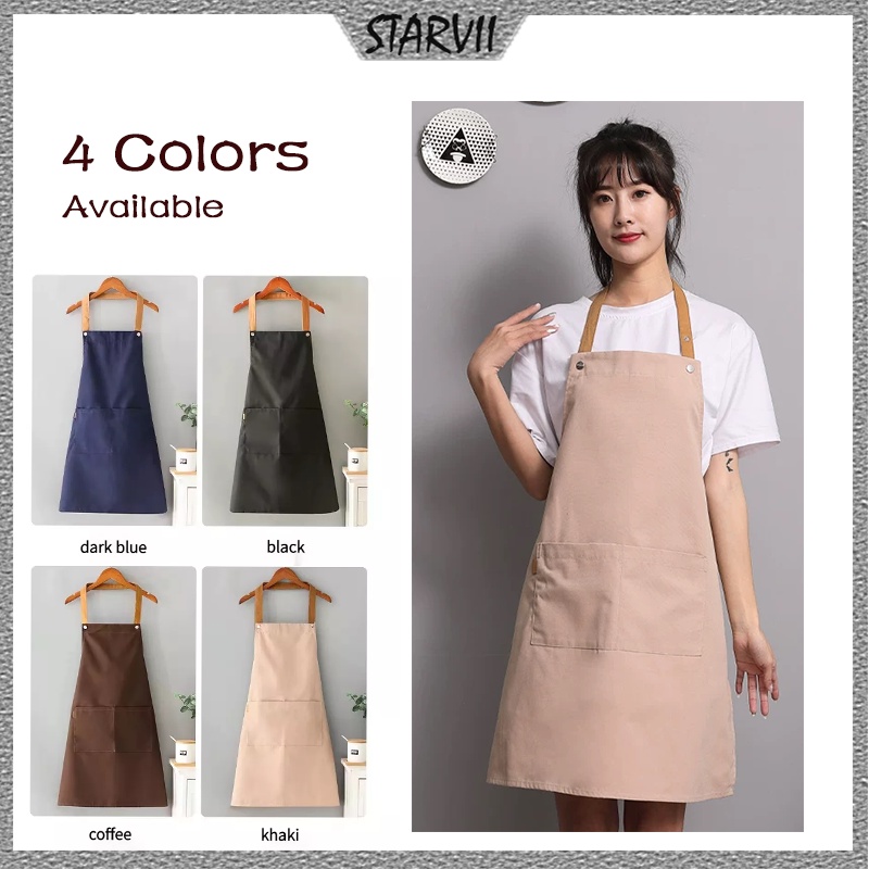 Tạp Dề Bằng Vải Cotton Canvas Chống Thấm Nước Tiện Dụng Cho Đầu Bếp