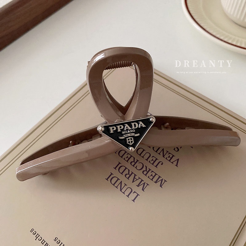 Kẹp Tóc Hình Tam Giác In Chữ Đơn Giản Phong Cách Hàn Quốc Cao Cấp