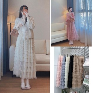Chân váy tầng ms.1966 chân váy xòe nhiều tầng dáng dài kèm hình thật, hàng qc chuẩn loại 1