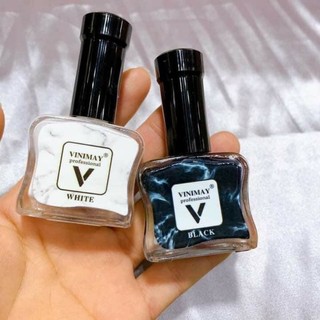 Cồn loang VINIMAY màu Trắng - Đen - Trong chai 15ml tạo mẫu loang vân đá marble