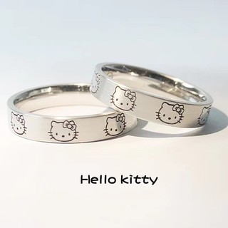 Ahellogirl Nhẫn Cặp Đôi Hình HELLO Kitty Dễ Thương