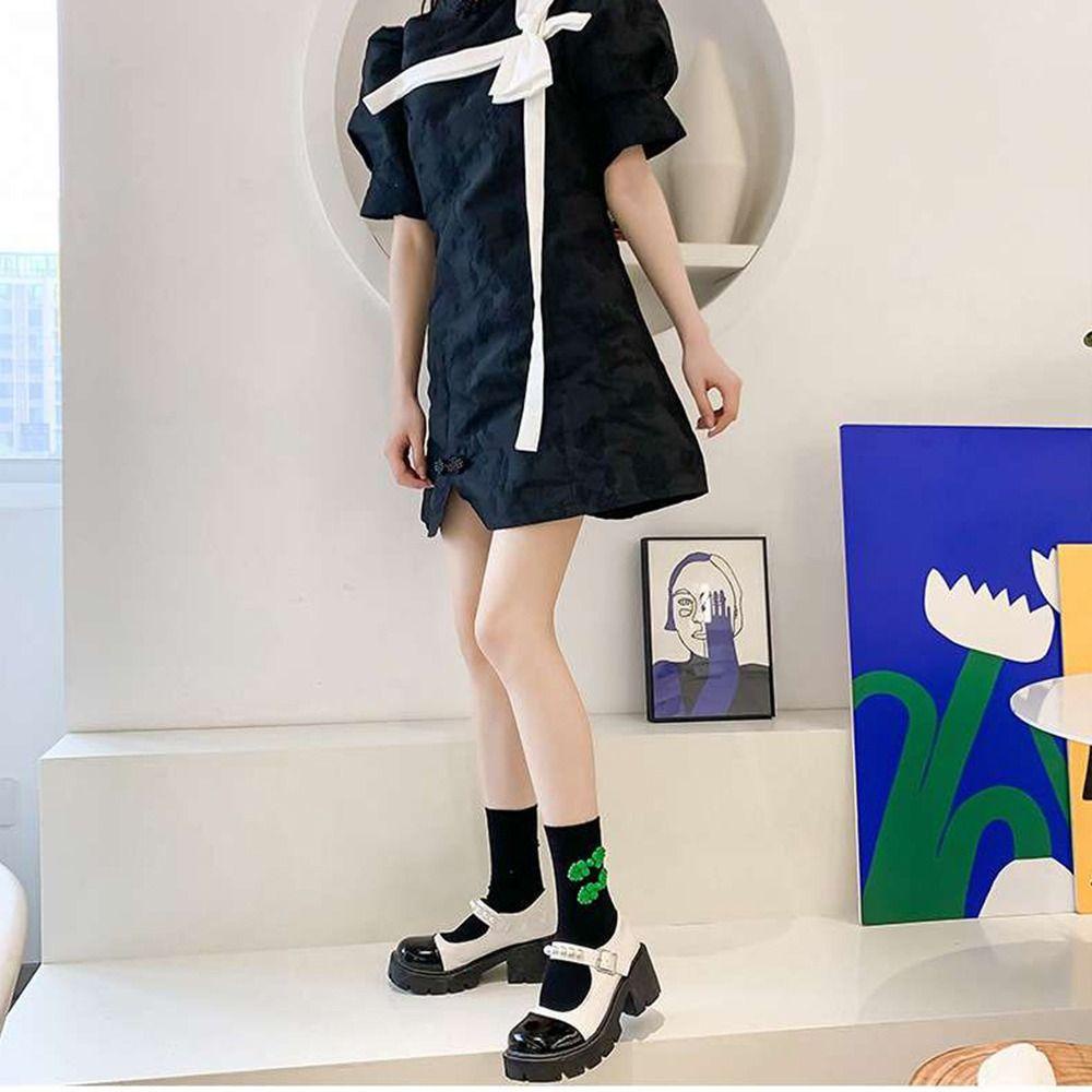 AROMA Vớ Thể Thao Ngắn Co Giãn Thoáng Khí Cài Nút Ếch Màu Sắc Tương Phản Thoải Mái Phong Cách Trung