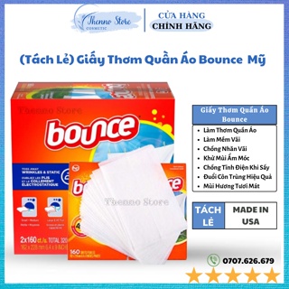 Tách Lẻ Giấy Thơm Quần Áo Bounce của Mỹ