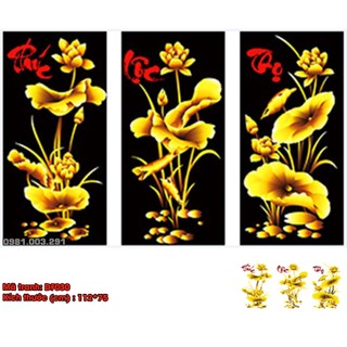 Tranh đính đá phúc lộc thọ KT:122x74cm,tranh chưa gắn đá và chưa khung