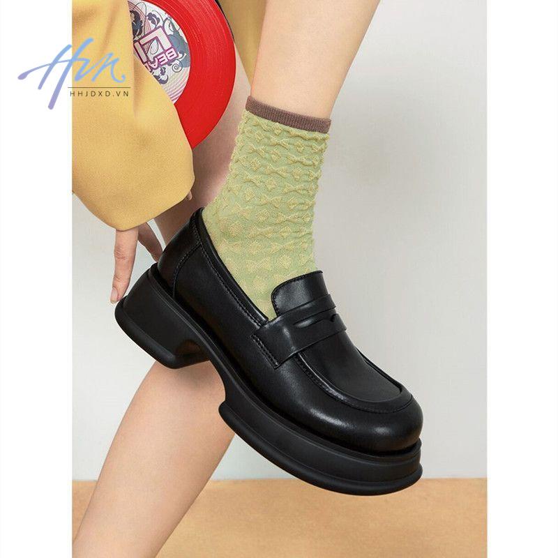 Giày Lười Da Đế Dày Phong Cách Anh Quốc Thời Trang Mùa Hè 2022