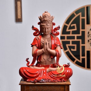 Tượng quan âm như ý gốm tử sa cao cấp cao 47cm thờ cúng – tự thanh quán
