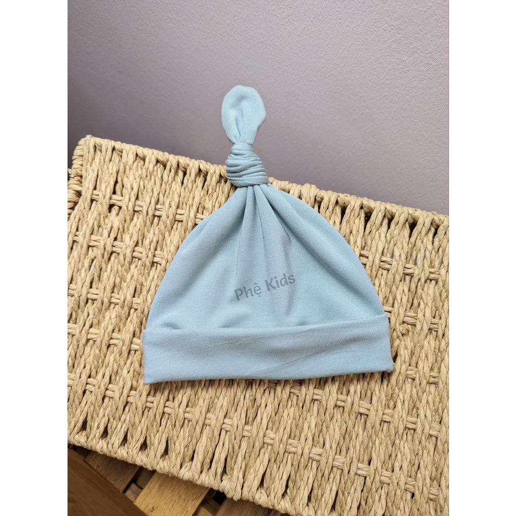 Mũ Củ Tỏi - Mũ Thắt Nơ - Chất Liệu Petit Sợi Tre mềm, mịn cho Bé Trai màu Xanh Mint  - Phệ Kids