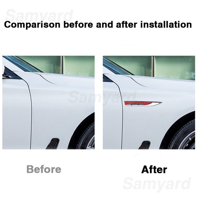 Bộ 2 Miếng Dán Logo 3D Bằng Kim Loại Trang Trí Cửa Xe Hơi Perodua Proton Honda Toyota TRD Volkswagen Kia BMW AMG RS