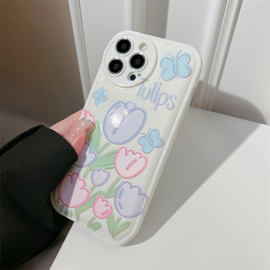 ốp iphone Mềm Hình Hoa Tulip Cho Iphone6 6splus 7 7plus 8plus XR x xs 12 11 pro max plus 13 promax-5005