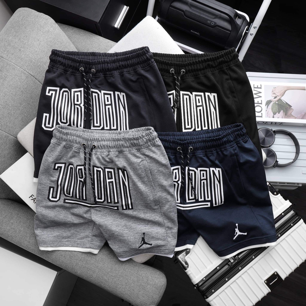 Quần short lửng thể thao nam lưng chun, chất thun vải mè cao cấp JD001