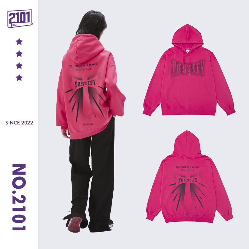 Áo Sweatshirt Có Mũ Trùm Tay Dài In Họa Tiết Chéo Đường Phố Cao Cấp 350g Cho Nam Và Nữ
