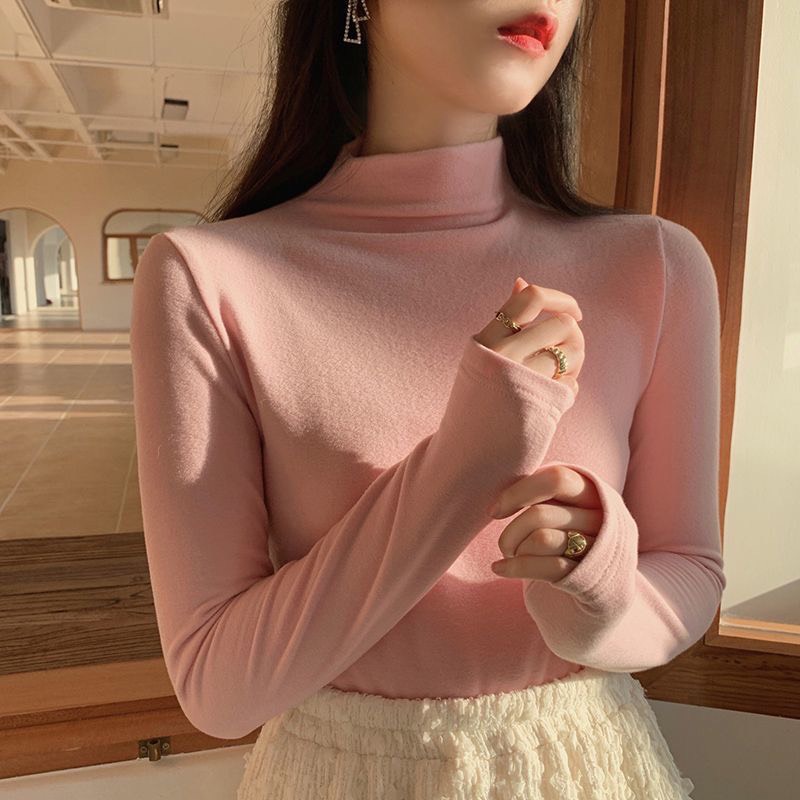 Áo giữ nhiệt nữ SUNNY lót bông cực ấm, áo thun nữ cổ cao mùa đông đáng yêu