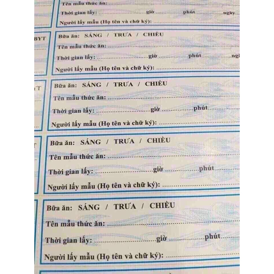 Set 500 Tem Lưu Mẫu, Tem Niêm Phong Thực Phẩm Thức Ăn