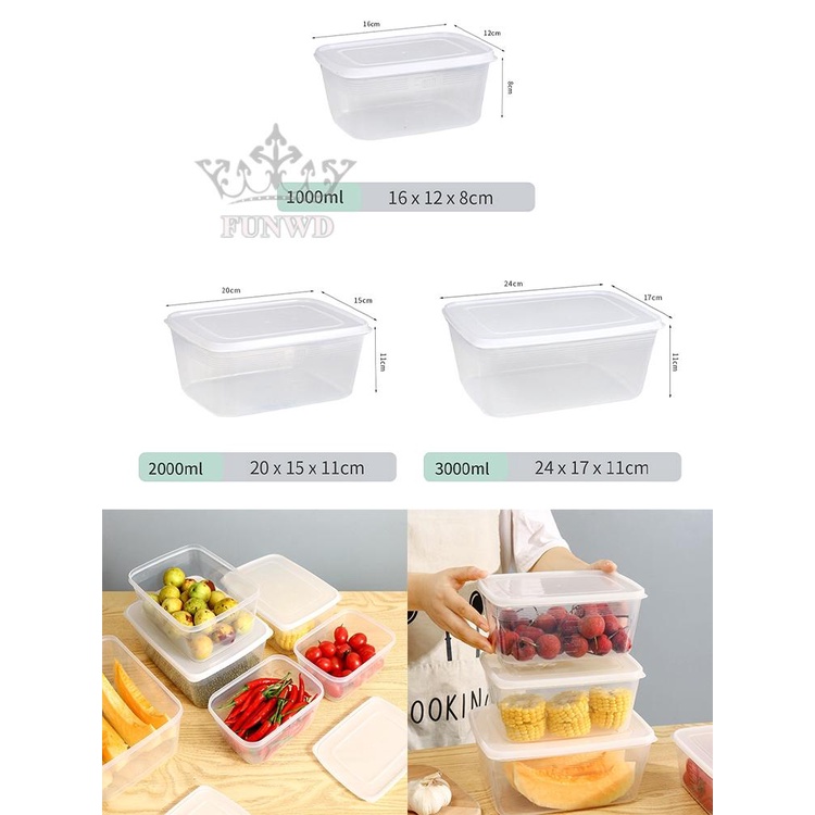 Hộp Nhựa Trong Suốt Đựng Thực Phẩm Để Tủ Lạnh Tiện Dụng