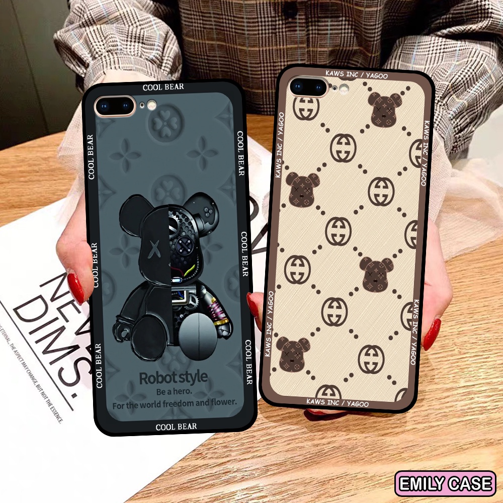 Ốp iphone 5 5s SE 6 6s Plus 7 8 Plus 2020 2022 in gấu be@rbrick họa tiết thời trang đẳng cấp cá tính