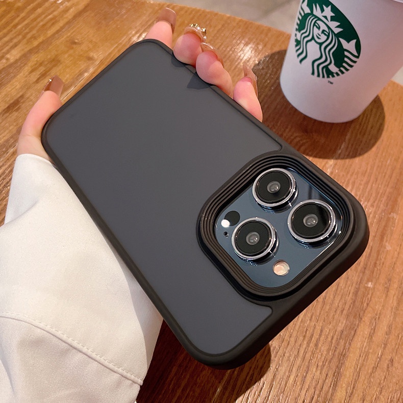 Ốp Điện Thoại iPhone 14 13 12 Pro max case ốp lưng điện thoại i phone 14 promax Màu Tím Mờ Sang Trọng Chống Sốc Cho ip 14 plus 12 13 pro max
