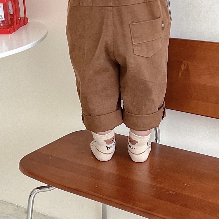 Set 5 đôi tất cho bé trai bé gái họa tiết gấu nâu phong cách hàn